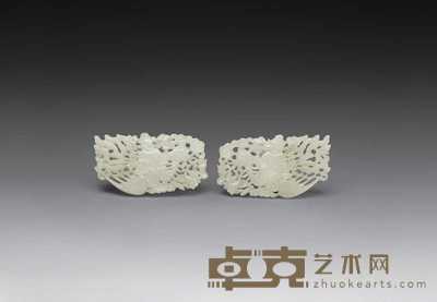 宋 白玉玉母片(一对) 高3cm;宽5.5cm